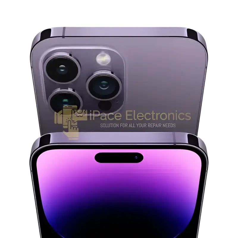 Refurbished iPhone 14 Pro unlocked in sleek purple design with advanced camera system