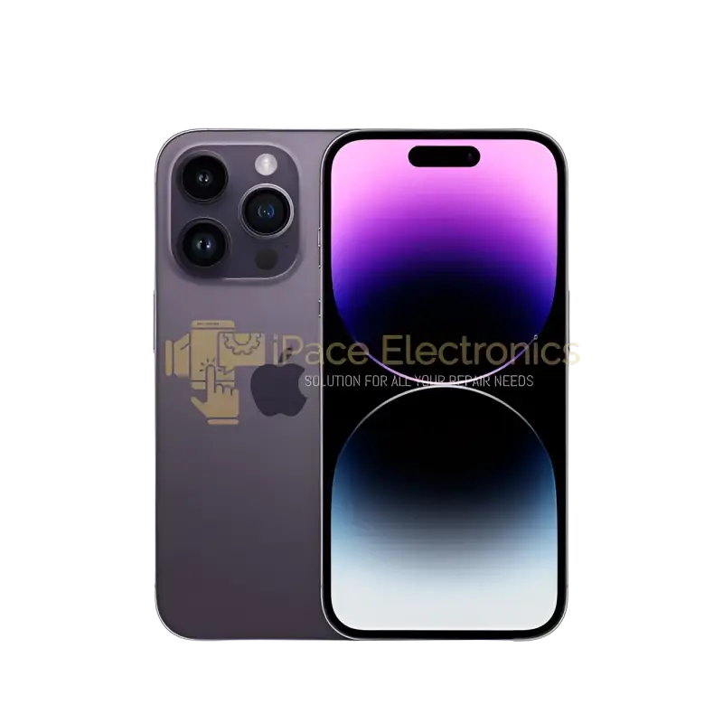 Refurbished iPhone 14 Pro unlocked in deep purple with stunning display and advanced camera features