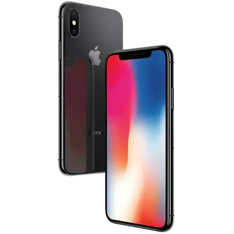 Refurbished black iphone x 64gb with glossy finish dual-camera on back and edge-to-edge display unlocked by ipace electronics