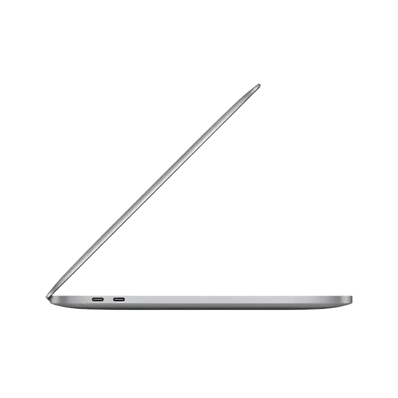 Refurbished MacBook Pro 13 inch 2020 in Silver, showcasing a sleek profile and minimalist design