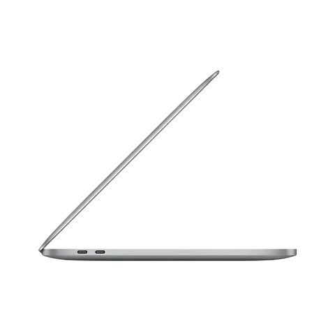 Refurbished MacBook Pro 13 inch 2020 in Silver, showcasing a sleek profile and minimalist design