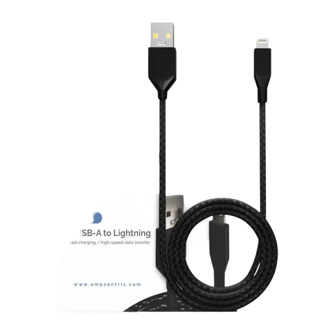 Replacement 3 ft Non-MFI Lightning To USB Type A Cable (Infinity) (Black)