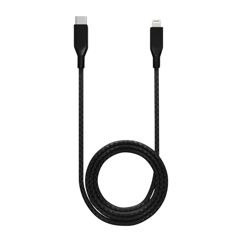 Replacement 3ft Non-MFI Lightning To USB Type C Cable (Infinity) (Black)