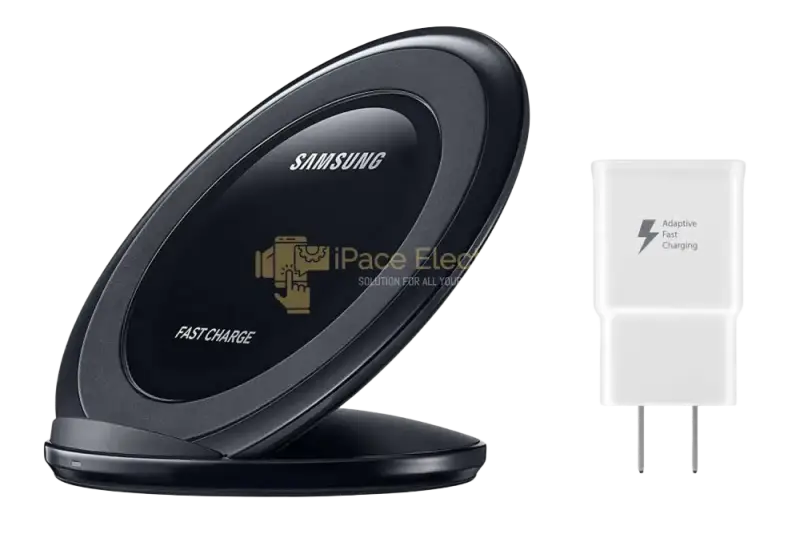 Samsung fast wireless charging stand with sleek design and compatible adapter for quick charging