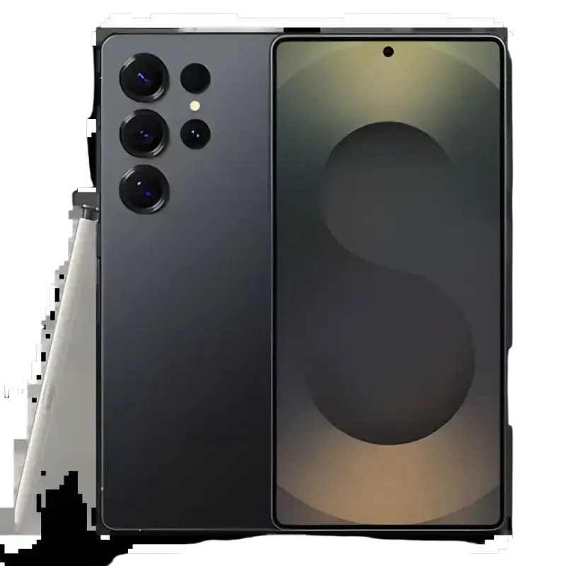 Samsung Galaxy S25 Ultra unlocked smartphone in black with sleek design and advanced camera features