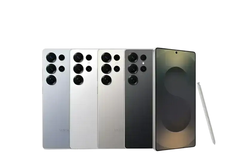 Samsung Galaxy S25 Ultra unlocked smartphone in multiple colors showcasing its sleek design and premium features