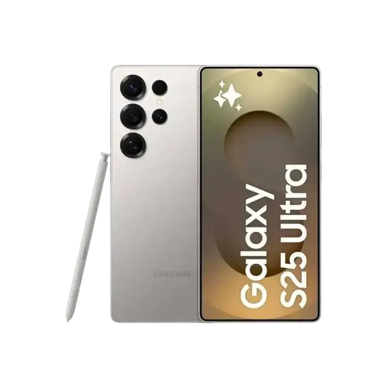 Samsung Galaxy S25 Ultra unlocked smartphone with S Pen and sleek design in silver