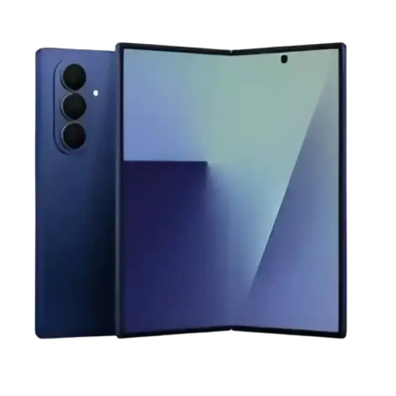 Samsung Galaxy Z Fold7 5G unlocked device displaying a sleek, foldable design in navy blue color