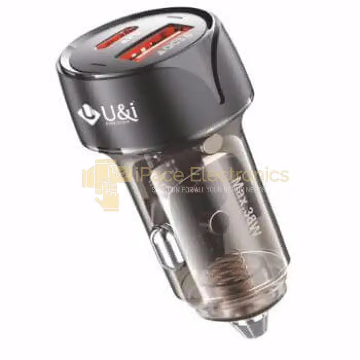 Ui 38W Dual Port Car Charger With Usb A To Type C Cable-8721 Accessories