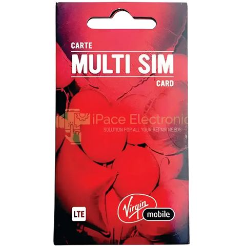Virgin Mobile SIM card in red packaging with multi SIM options for flexible mobile use