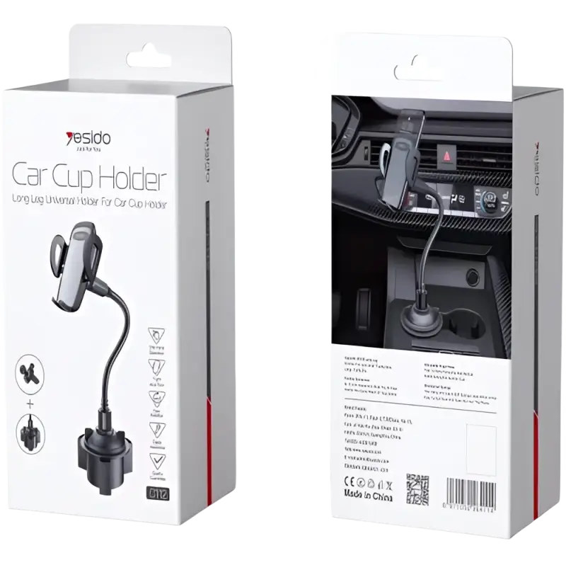 Yesido C112| Car Cup Holder Long Leg 360 ° Rotation| Universal Mobile Holder + Air vent Mount Holder - Accessories