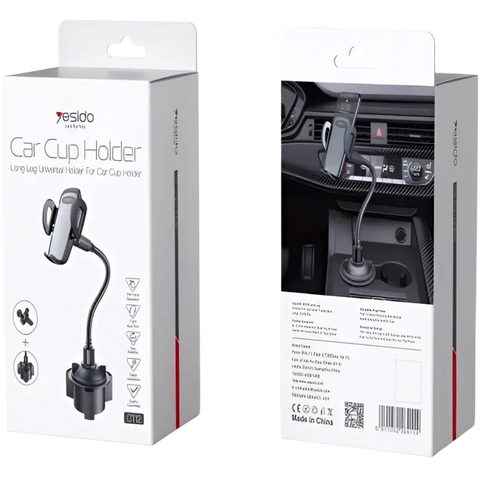 Yesido C112| Car Cup Holder Long Leg 360 ° Rotation| Universal Mobile Holder + Air vent Mount Holder - Accessories